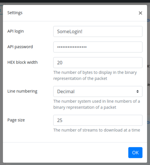 Скриншот настроек
